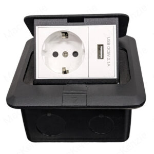 Напольный лючок на 3 модуля напольная розетка EU+USB черный