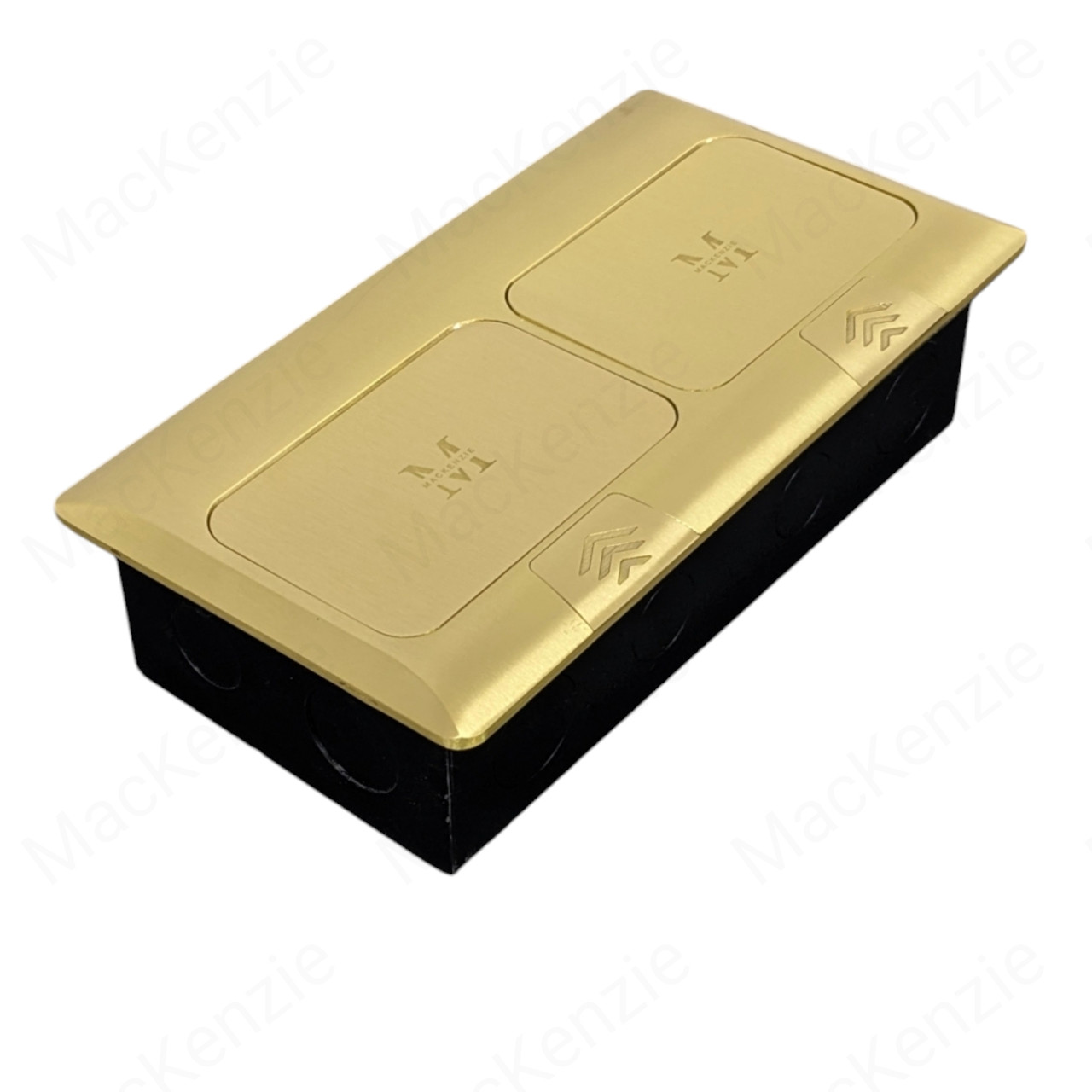 Напольный лючок на 6 модуля напольная розетка 2EU+USB+LAN золото — изображение 3