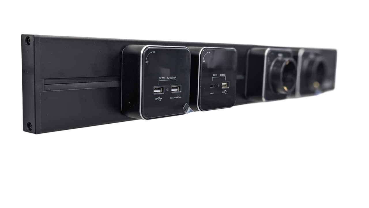 Трековые розетки UTEN 100см 2 розетки + 2USB + USB+Type C — изображение 2
