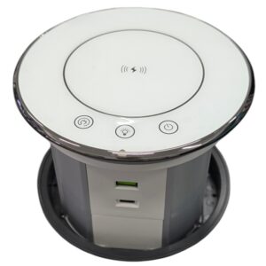 Лифт розетка MacKenzie автоматическая на 3 розетки + USB + Type C Белый
