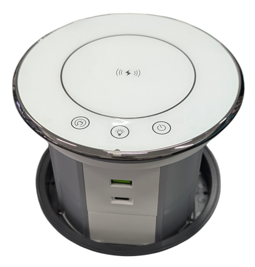 Лифт розетка MacKenzie автоматическая на 3 розетки + USB + Type C Белый