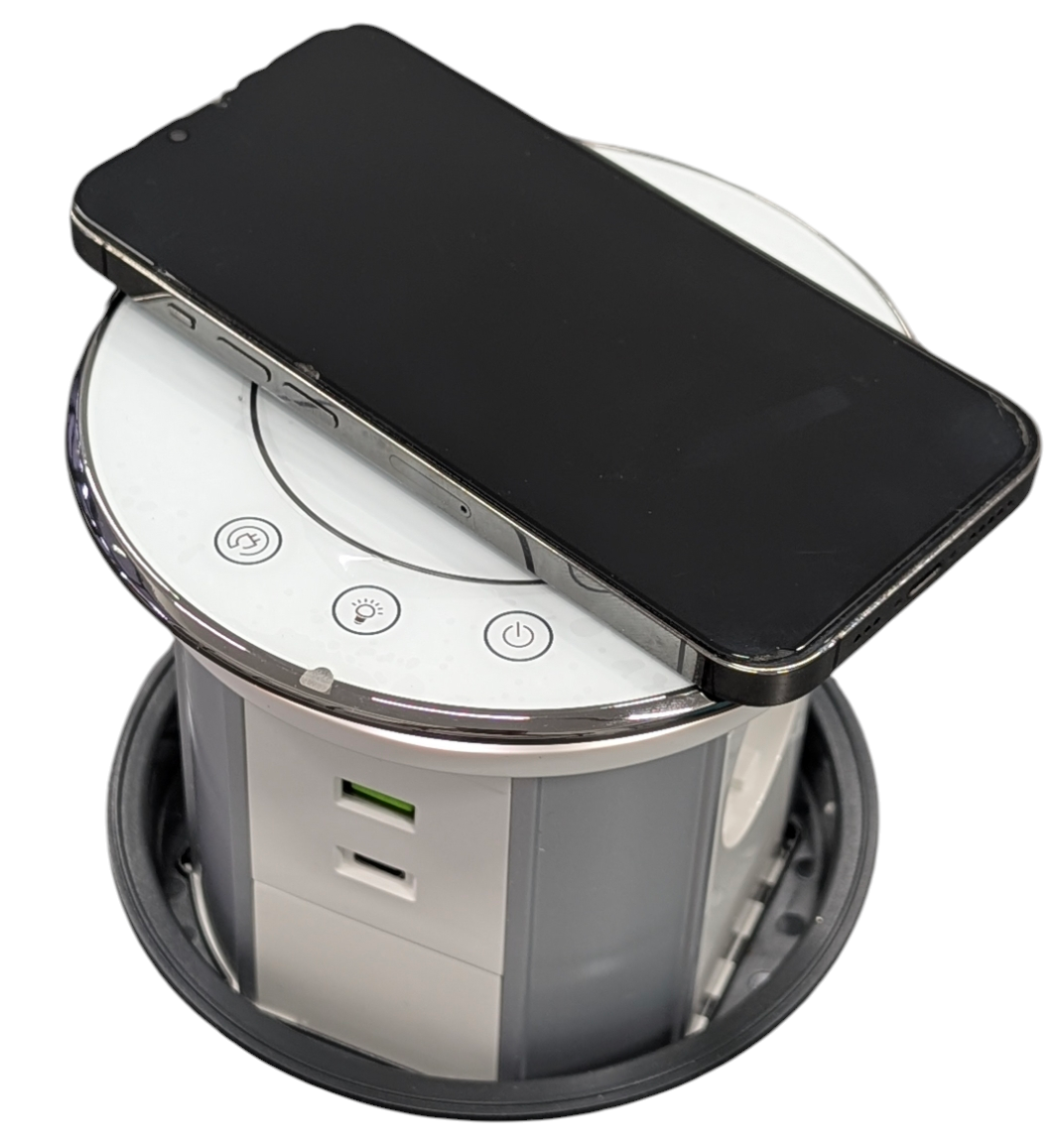 Лифт розетка MacKenzie автоматическая на 3 розетки + USB + Type C Белый — изображение 3