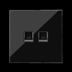 Интернет розетка 2-ая MacKenzie PX-042 (10/100) черный